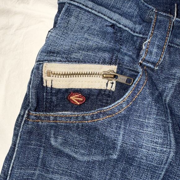 Energie Sixty Italy Y2k Button Straight Jeans Mens 32x32 Blue Denim Distressed - Picture 4 of 11